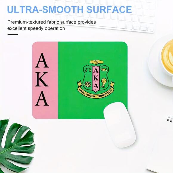 AKA Alpha Kappa Alpha Mouse Pad Pink and Green with Logo - Picture 3 of 7